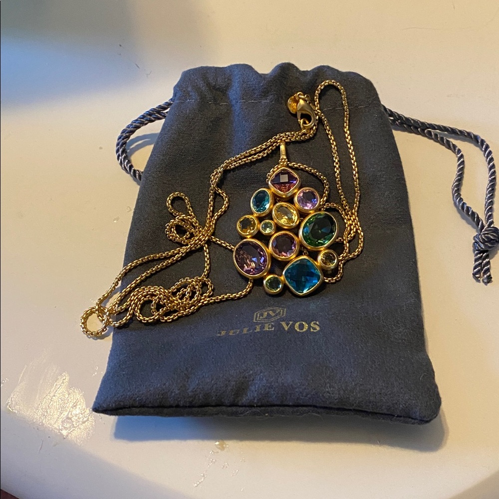 $225 Julie Vos Kaleidoscope Statement Pendant Multi Color